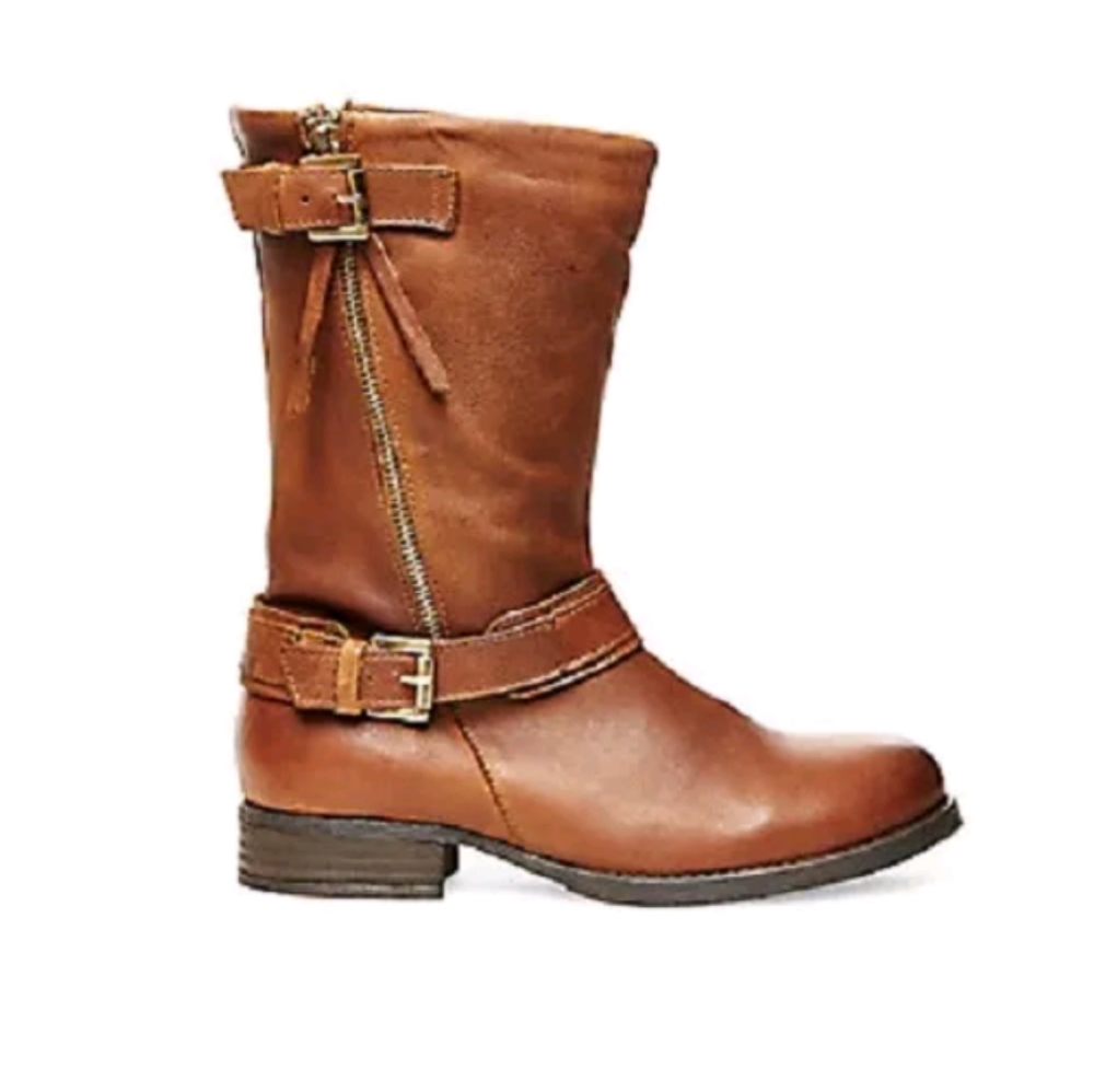 Steve Madden Brown Kavilier Moto Mid Calf Boot
